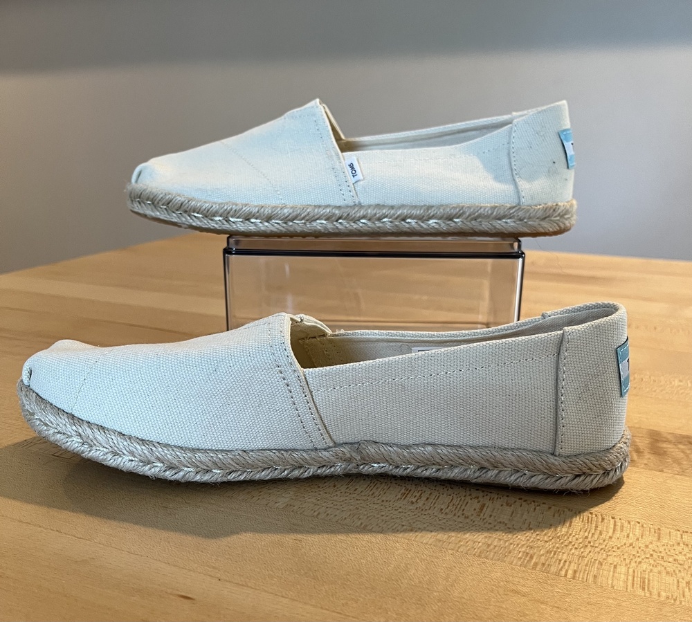 TOMS Shoes Womens Size 6 Belmont Rope Espadrille Slip On Flat Canvas New - Picture 4 of 9